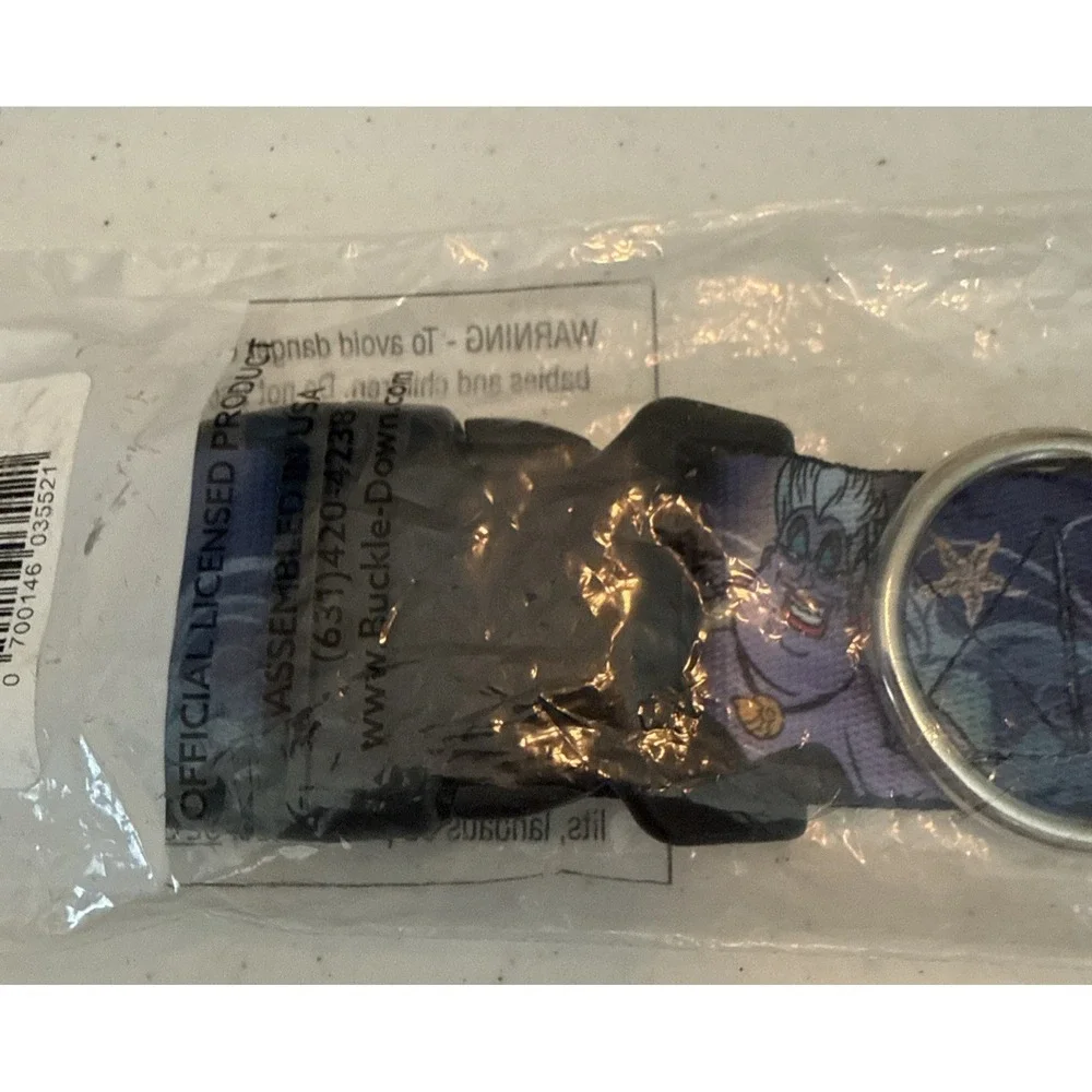 Buckle Down Plastic Clip Dog Collar Ursula Wide-Med The Little Mermaid